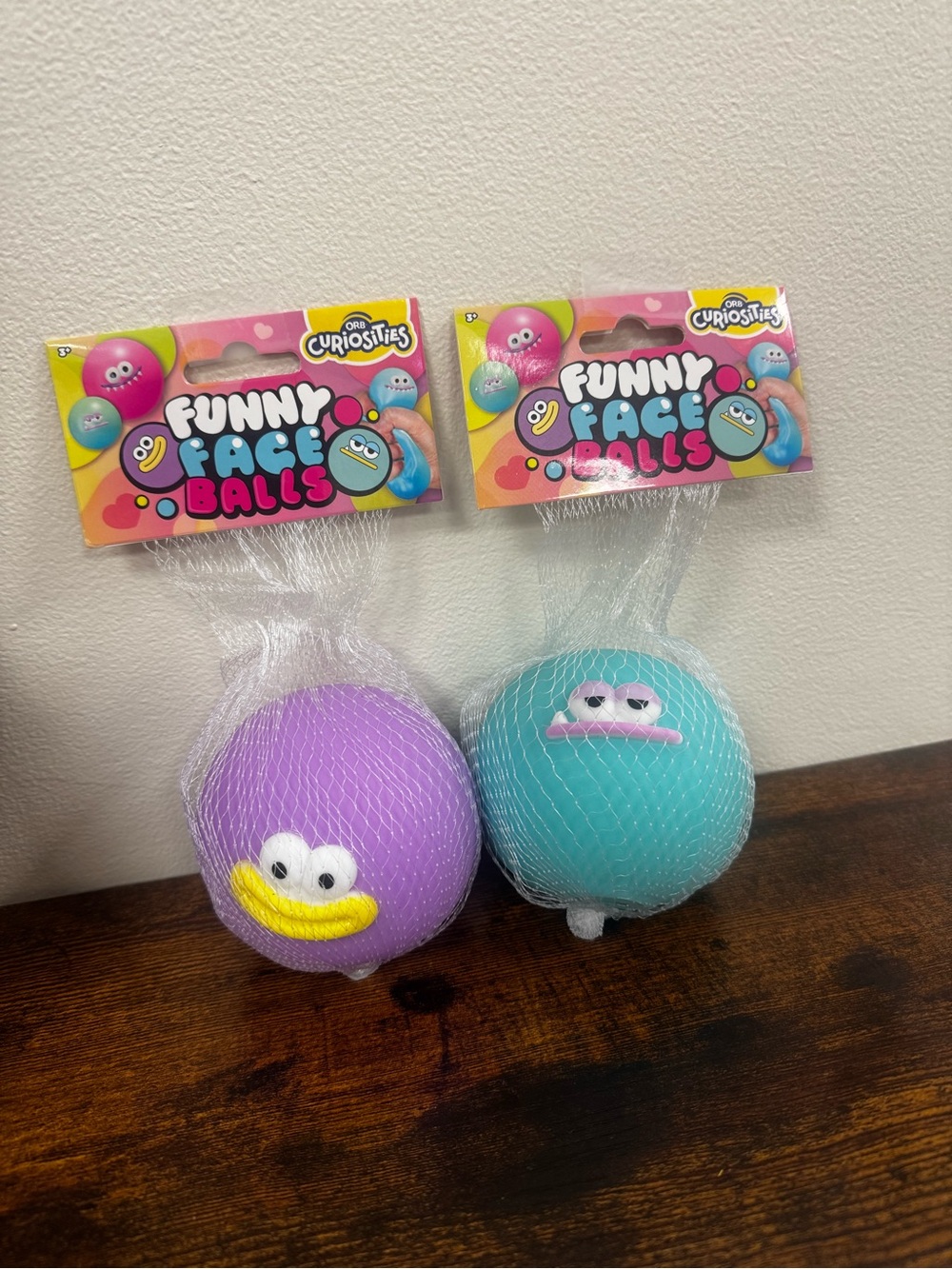 Set of 2 funny Face five below  - Purple, aqua
